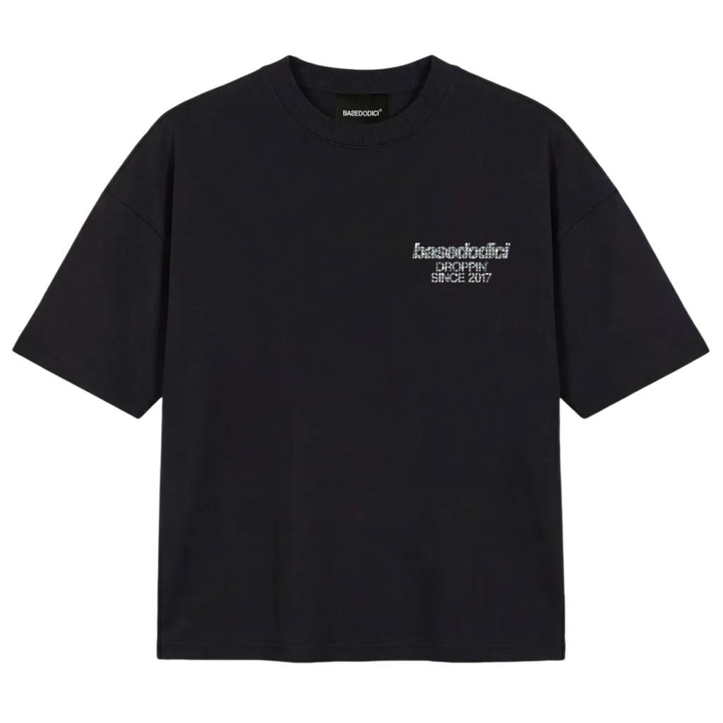 T-SHIRT "COPY&PASTE" TIAMOVENERDÌ BLACK/GLITTER