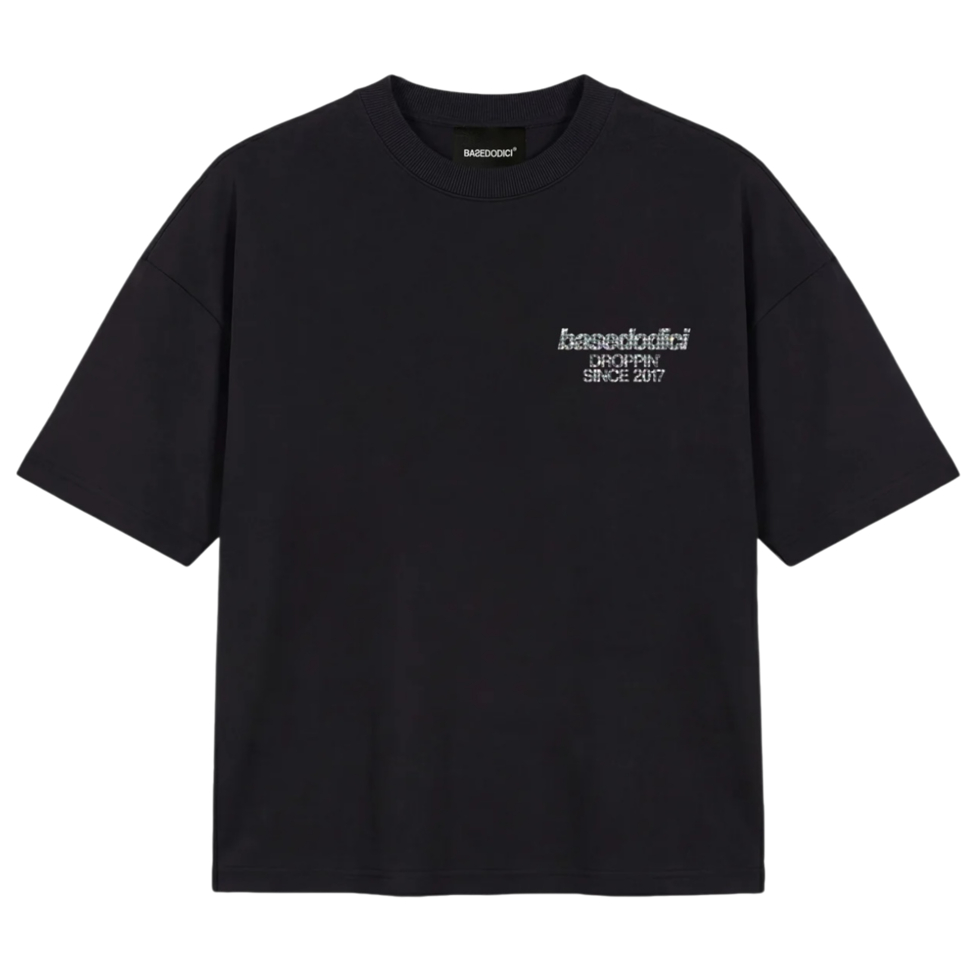 T-SHIRT "COPY&PASTE" TIAMOVENERDÌ BLACK/GLITTER