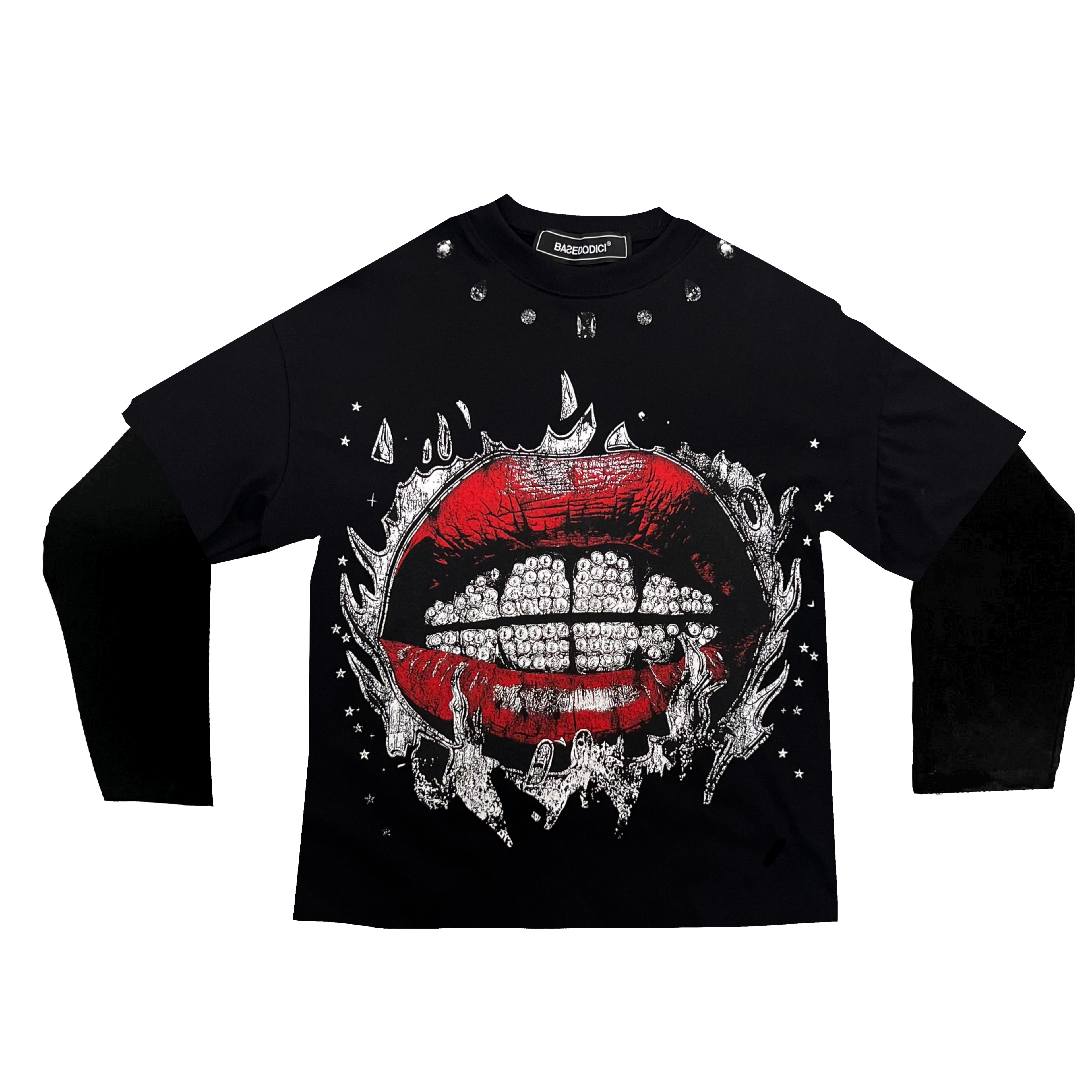 LONGSLEEVE “LUXURIOUS” WH/BK - BK/BK