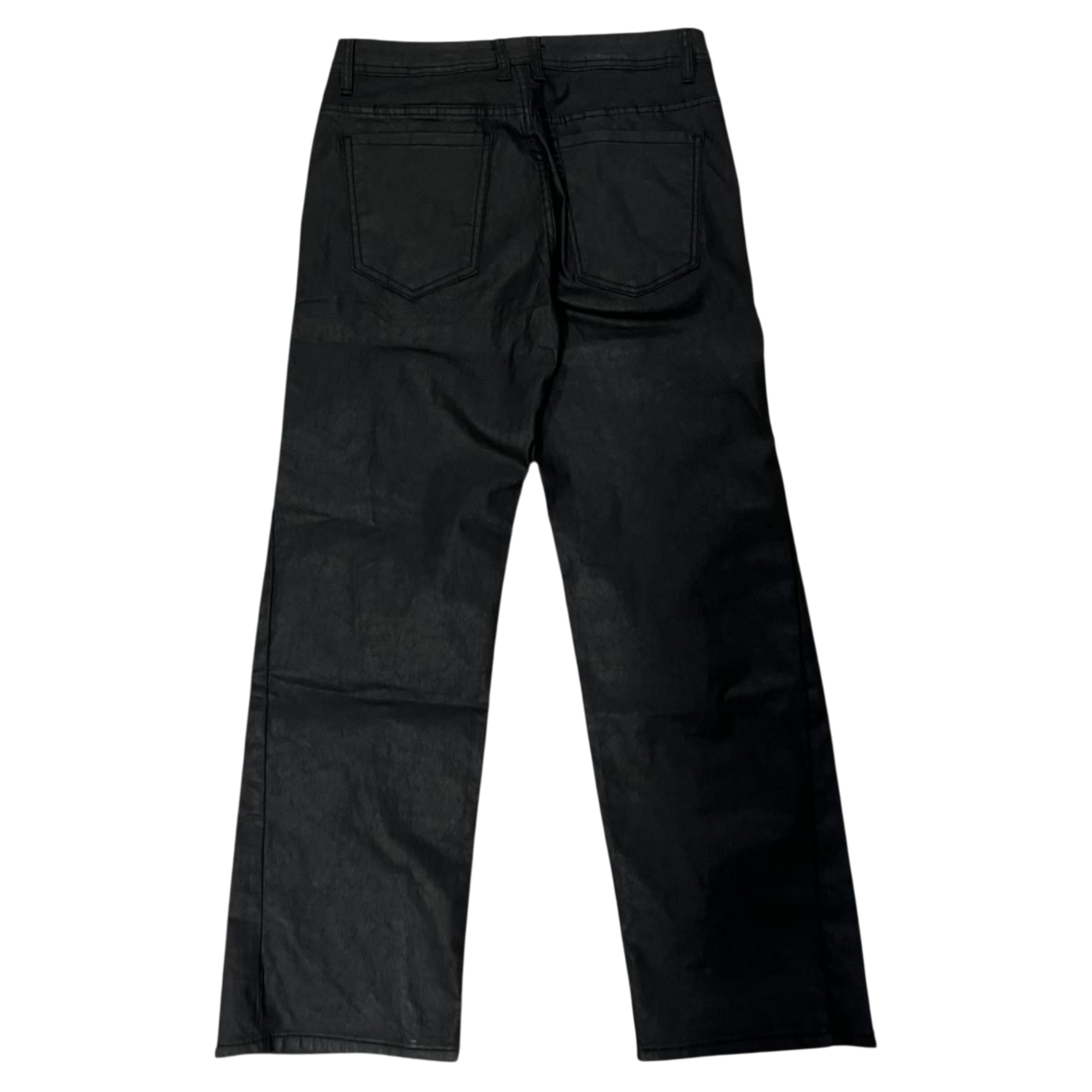 JEANS LEATHER ZIP BLACK