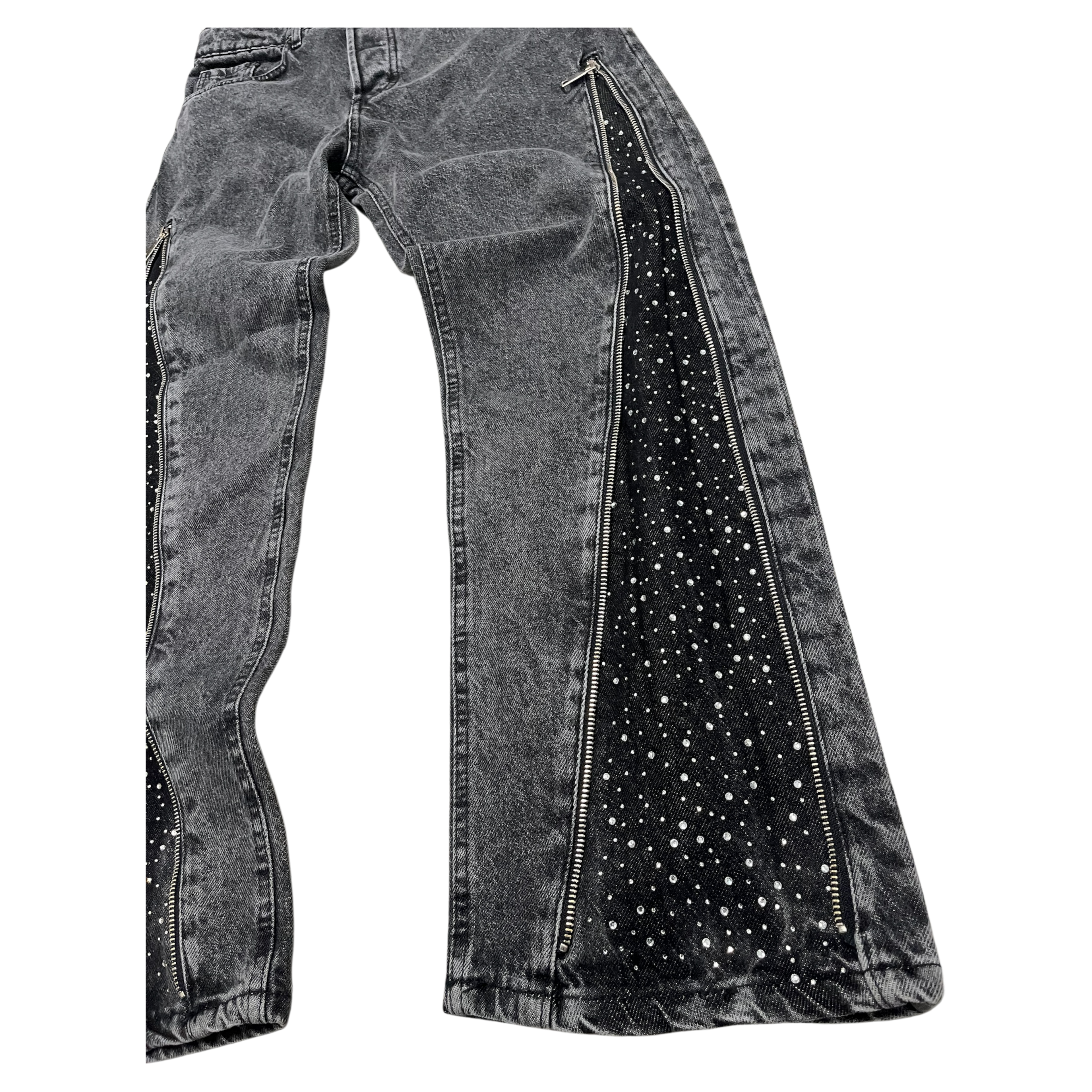 JEANS FLARED DIAMOND ZIP DARK BLUE