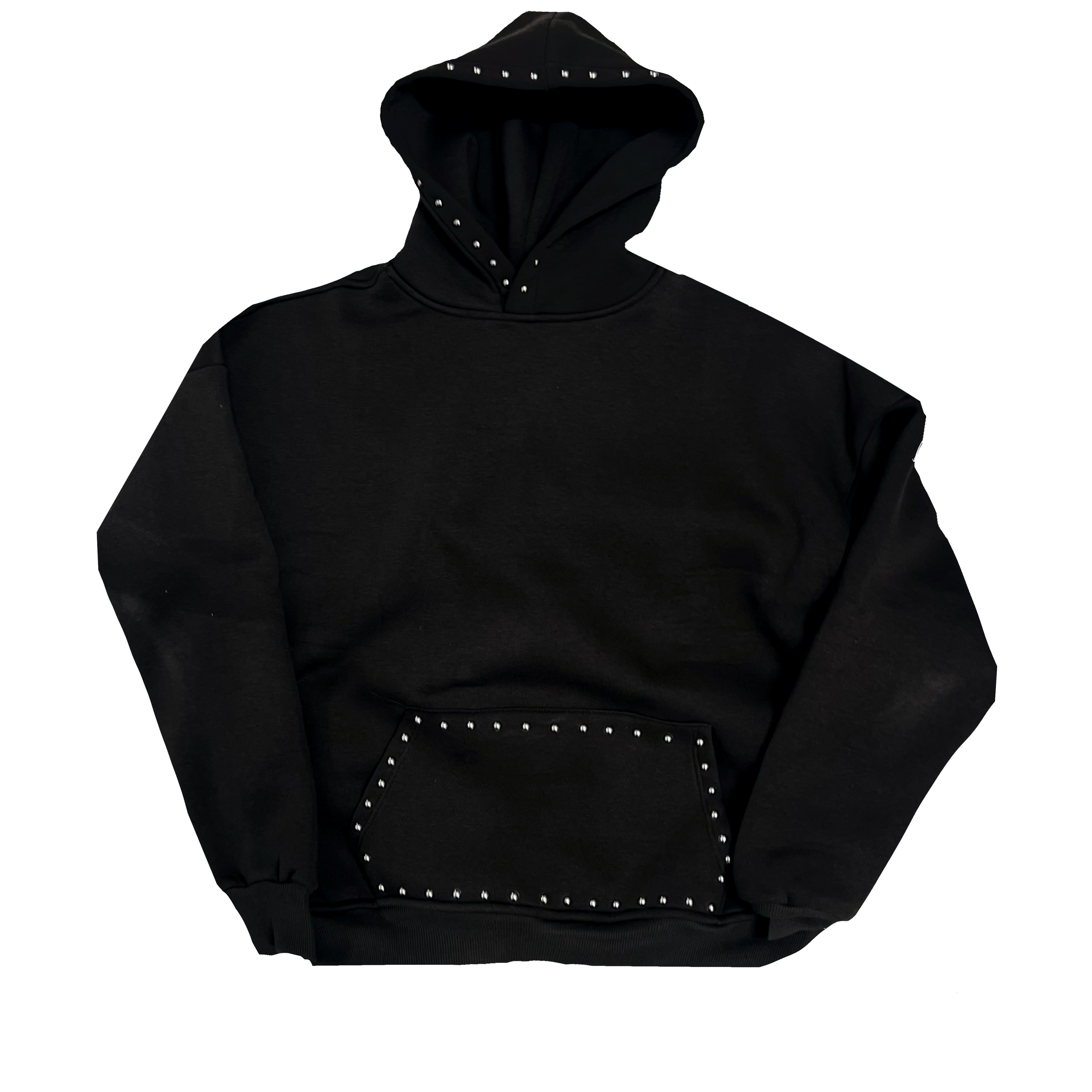 STUDDED COMFY HOODIE BLACK