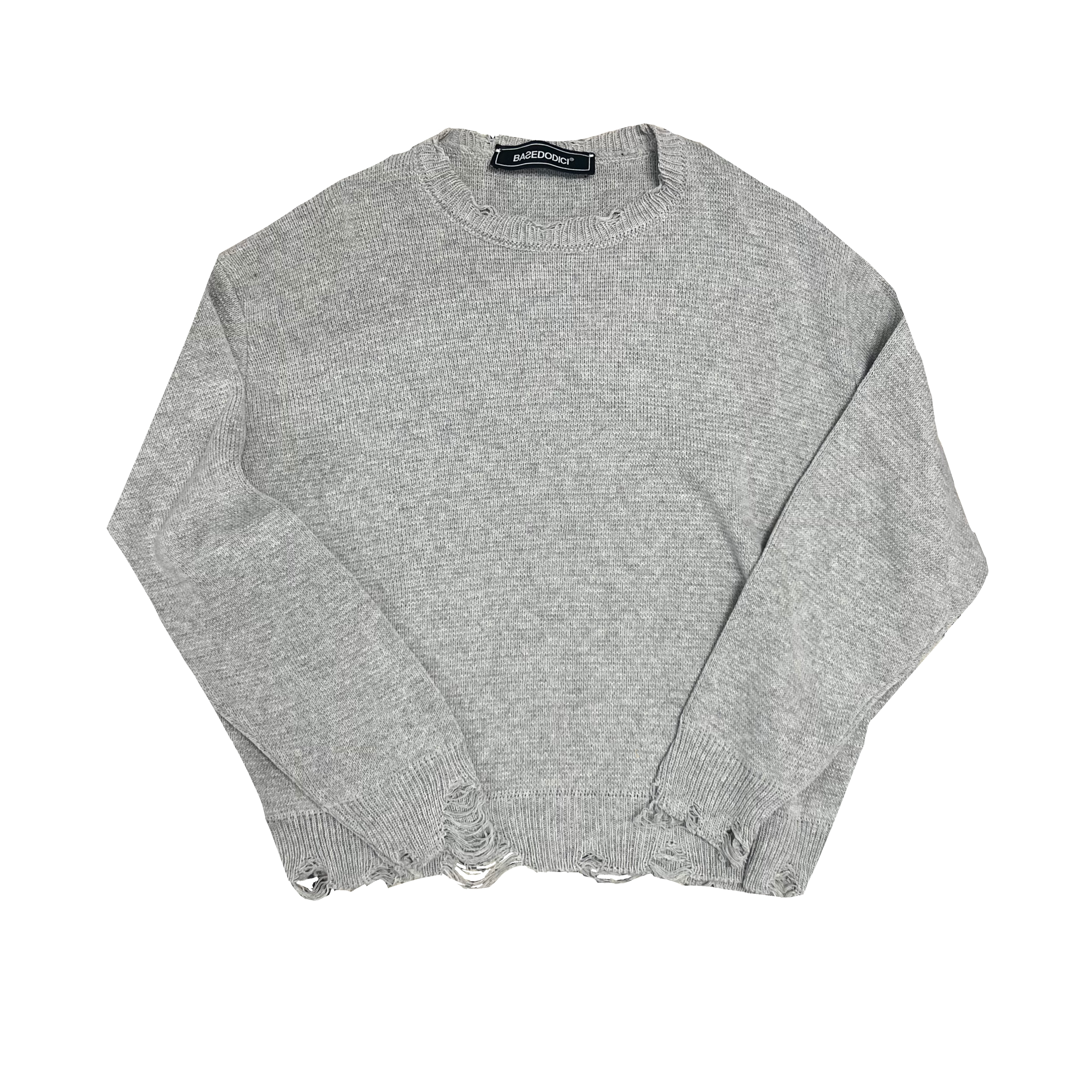 MAGLIONE DISTRESSED CROPPED GREY