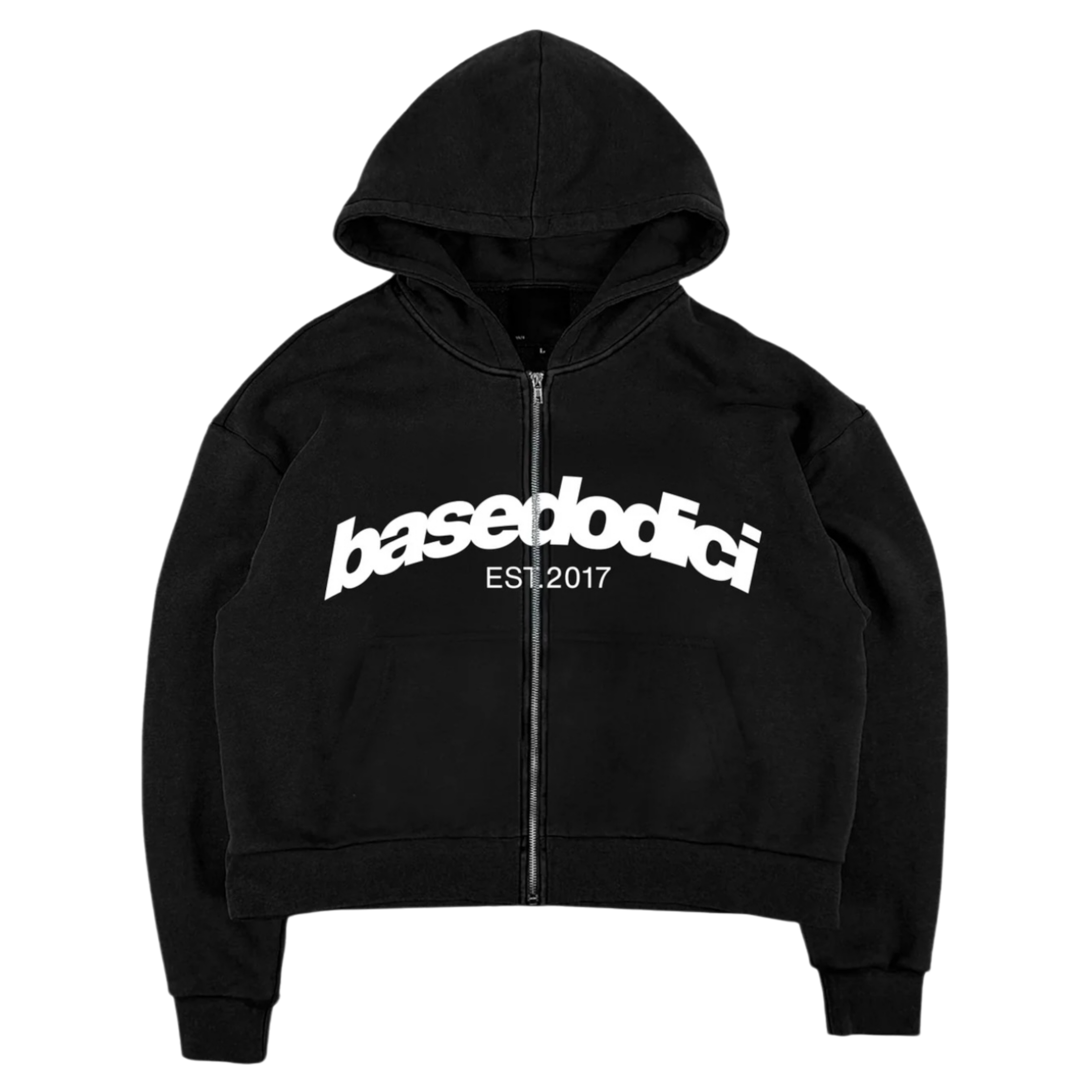 FULL ZIP “COMFY” FRONT LOGO BLACK/WHITE