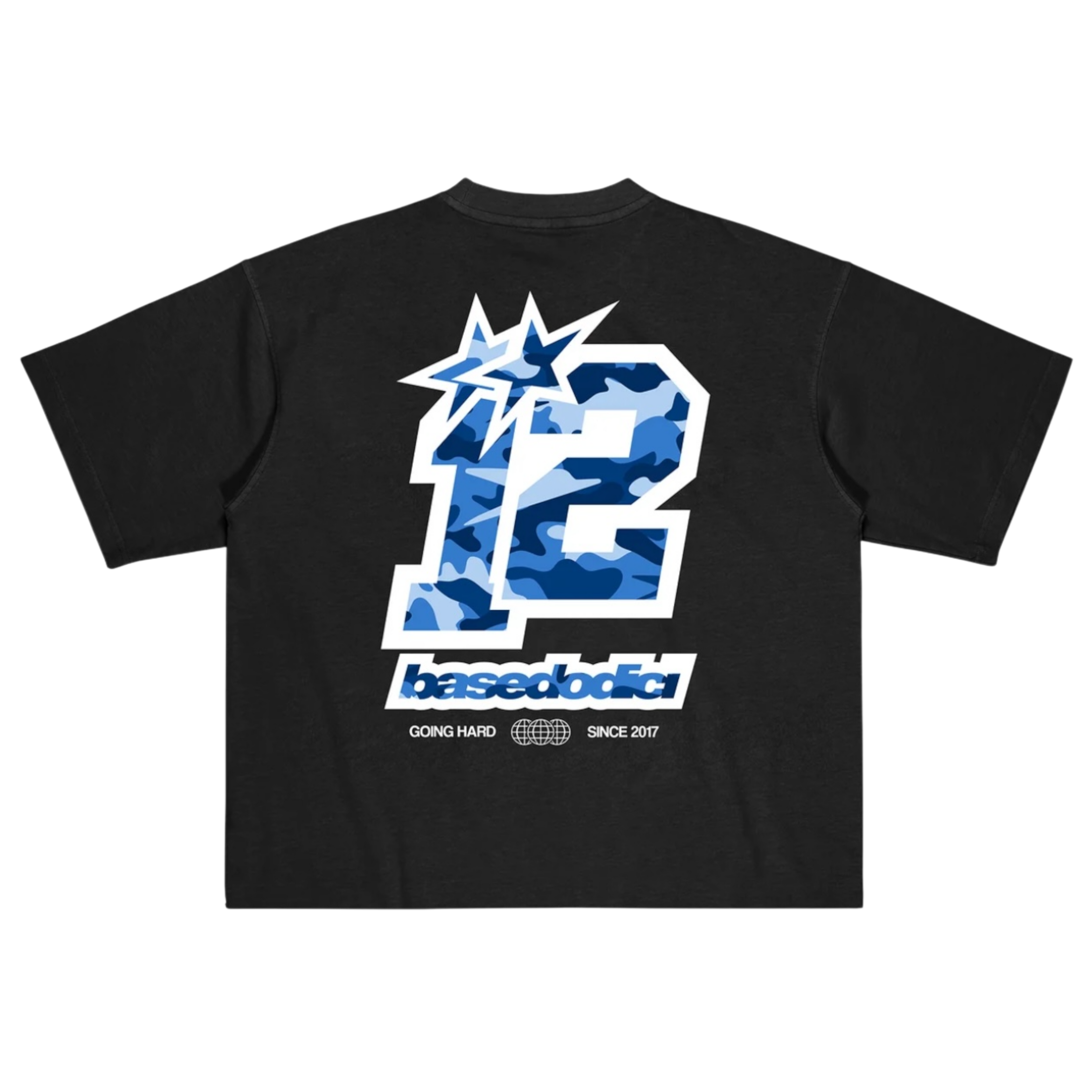 T-SHIRT "CAMO4PLAYERS" BACK 12 BLACK/CAMOBLUE