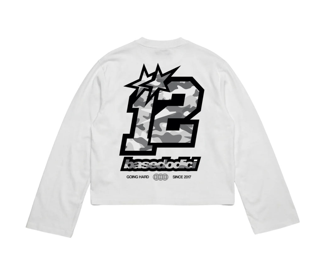 LONGSLEEVE "4PLAYERS" BACKLOGO 12 WHITE/CAMO GREY