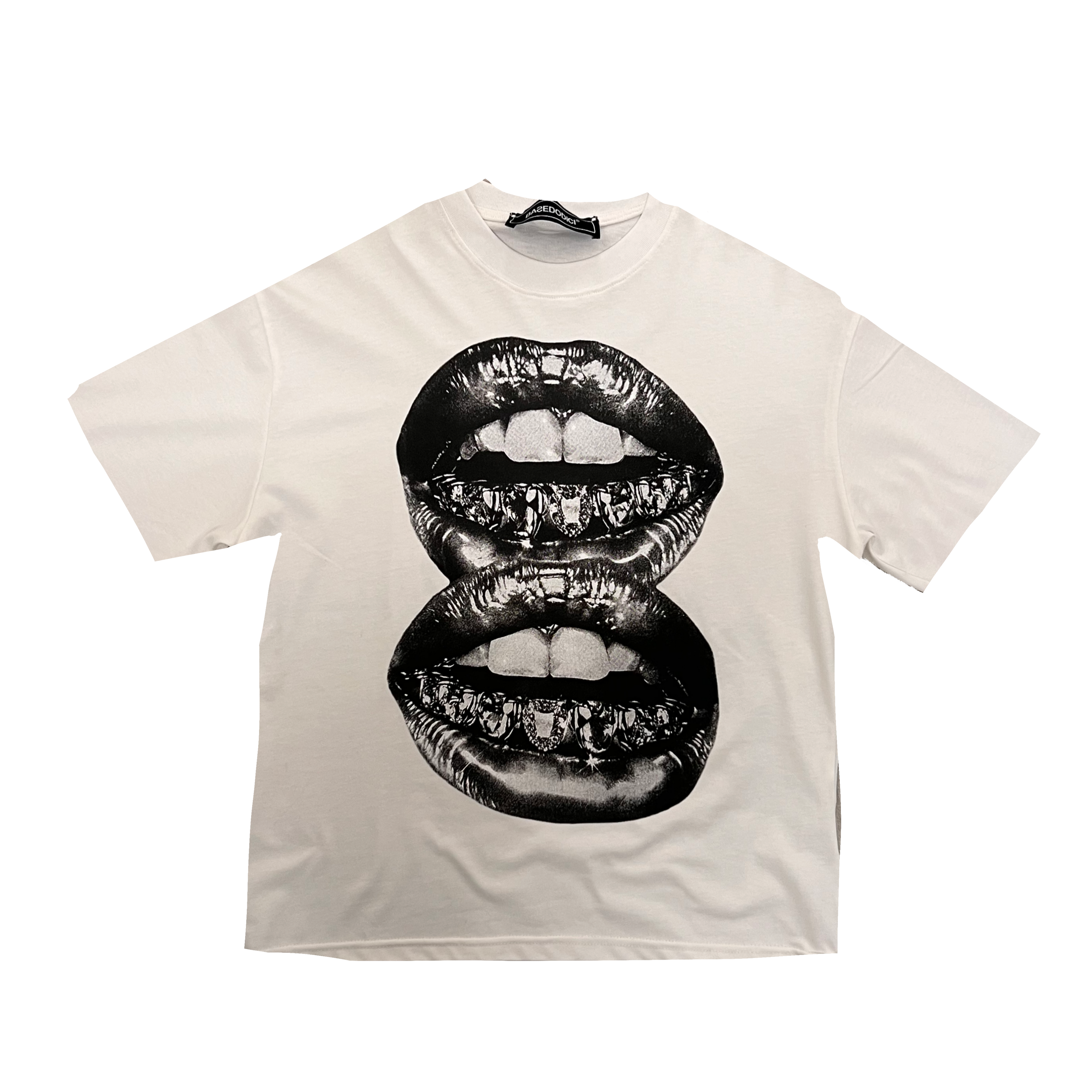 T-SHIRT “GRAYSCALE MOUTHS”  WHITE CREAM