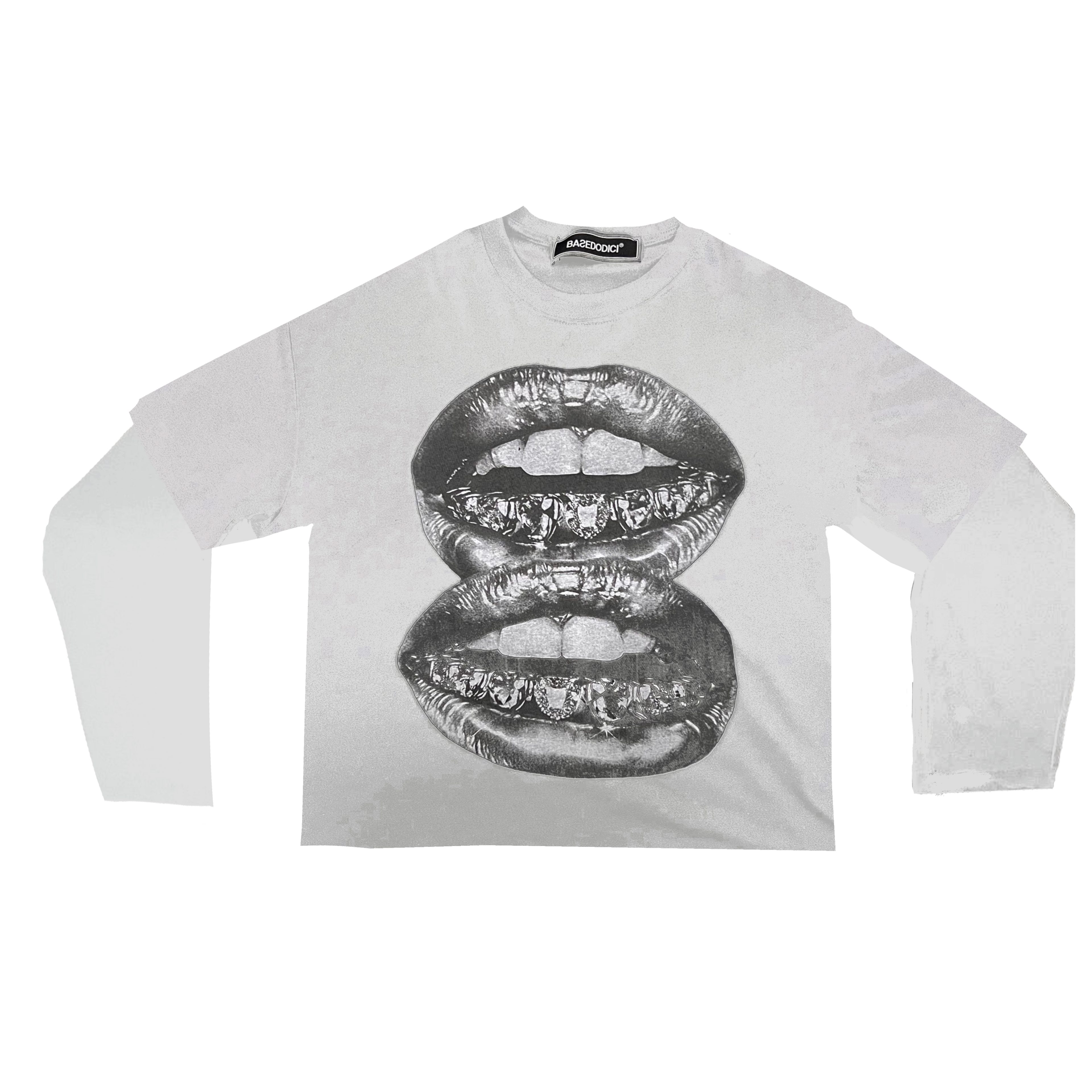 LONGSLEEVE “GREYSCALE MOUTHS” BLACK - WHITE