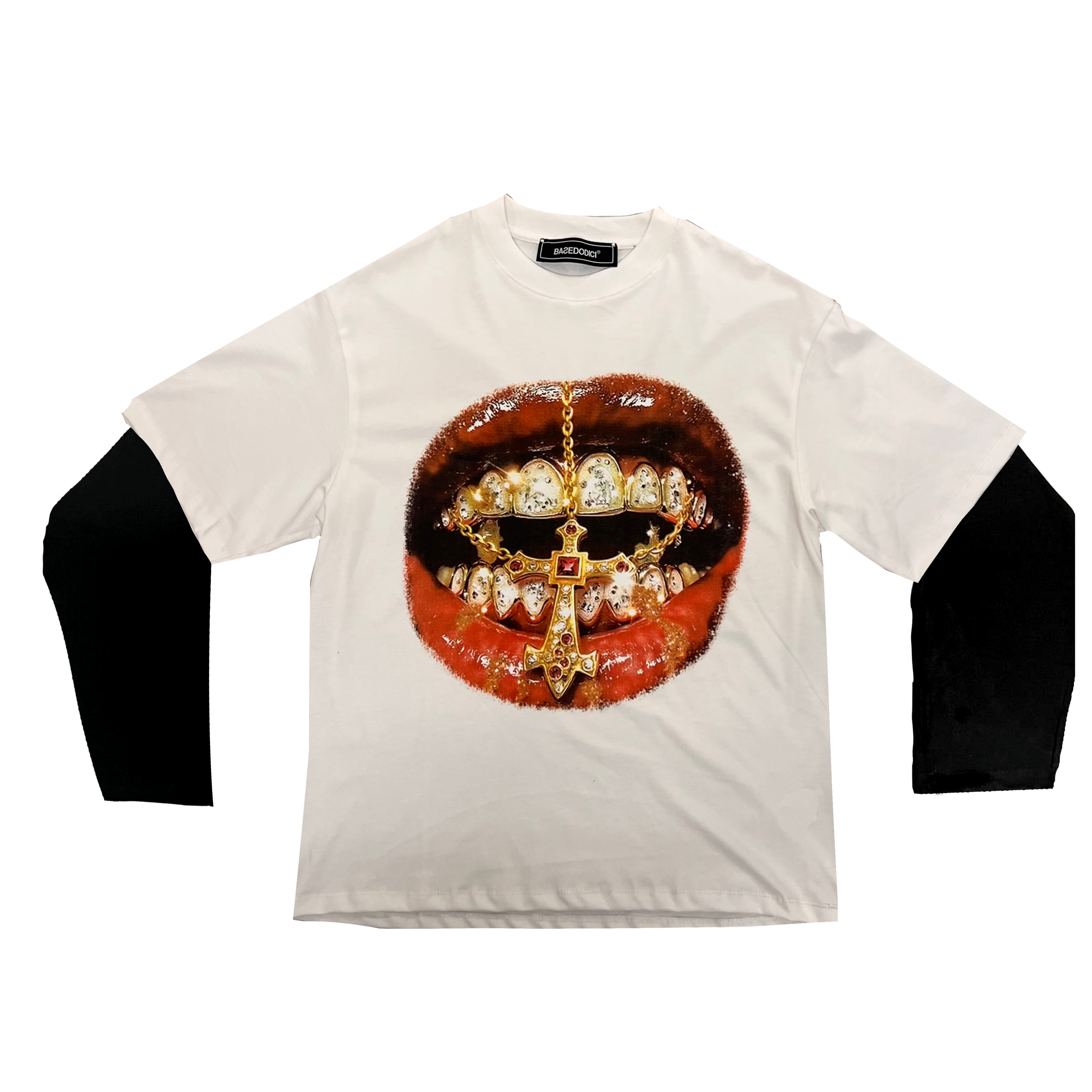LONGSLEEVE “GOLDEN KISS” WH/BK - BK/WH