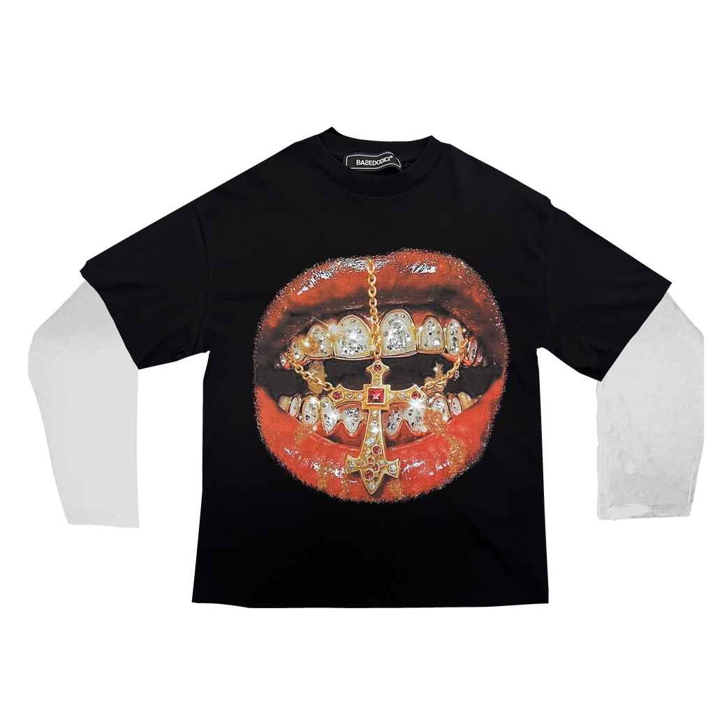LONGSLEEVE “GOLDEN KISS” WH/BK - BK/WH