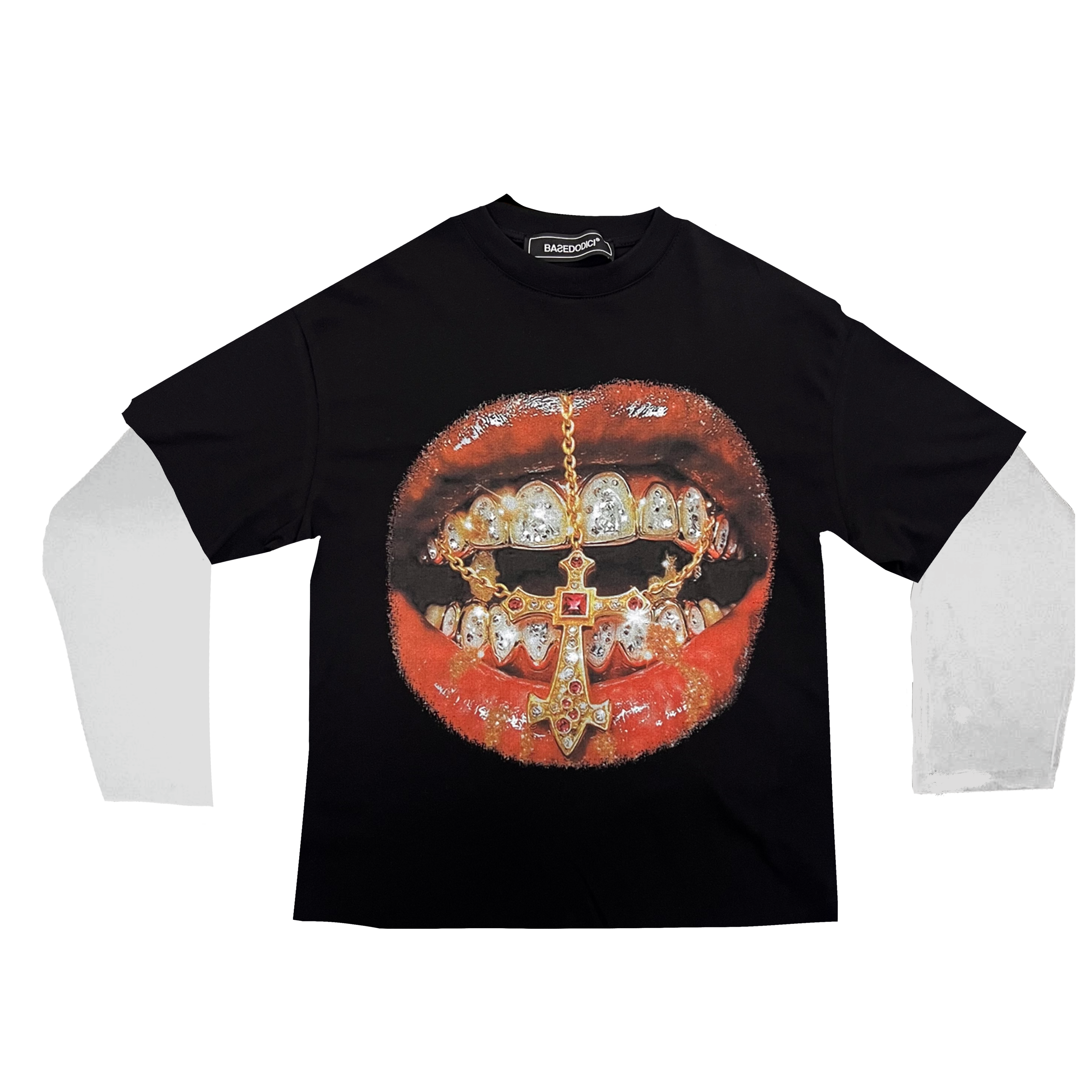 LONGSLEEVE “GOLDEN KISS” WH/BK - BK/WH