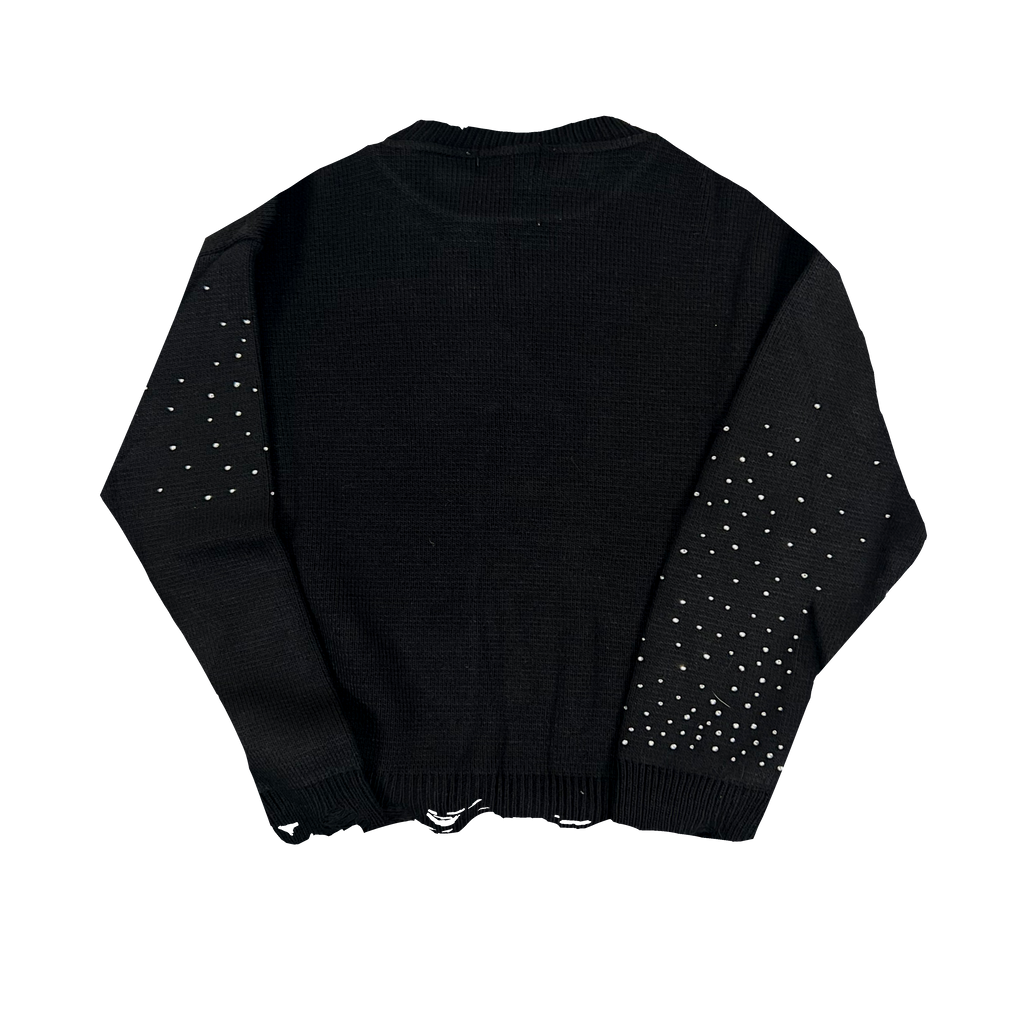 MAGLIONE DIAMOND DISTRESSED CROPPED BLACK
