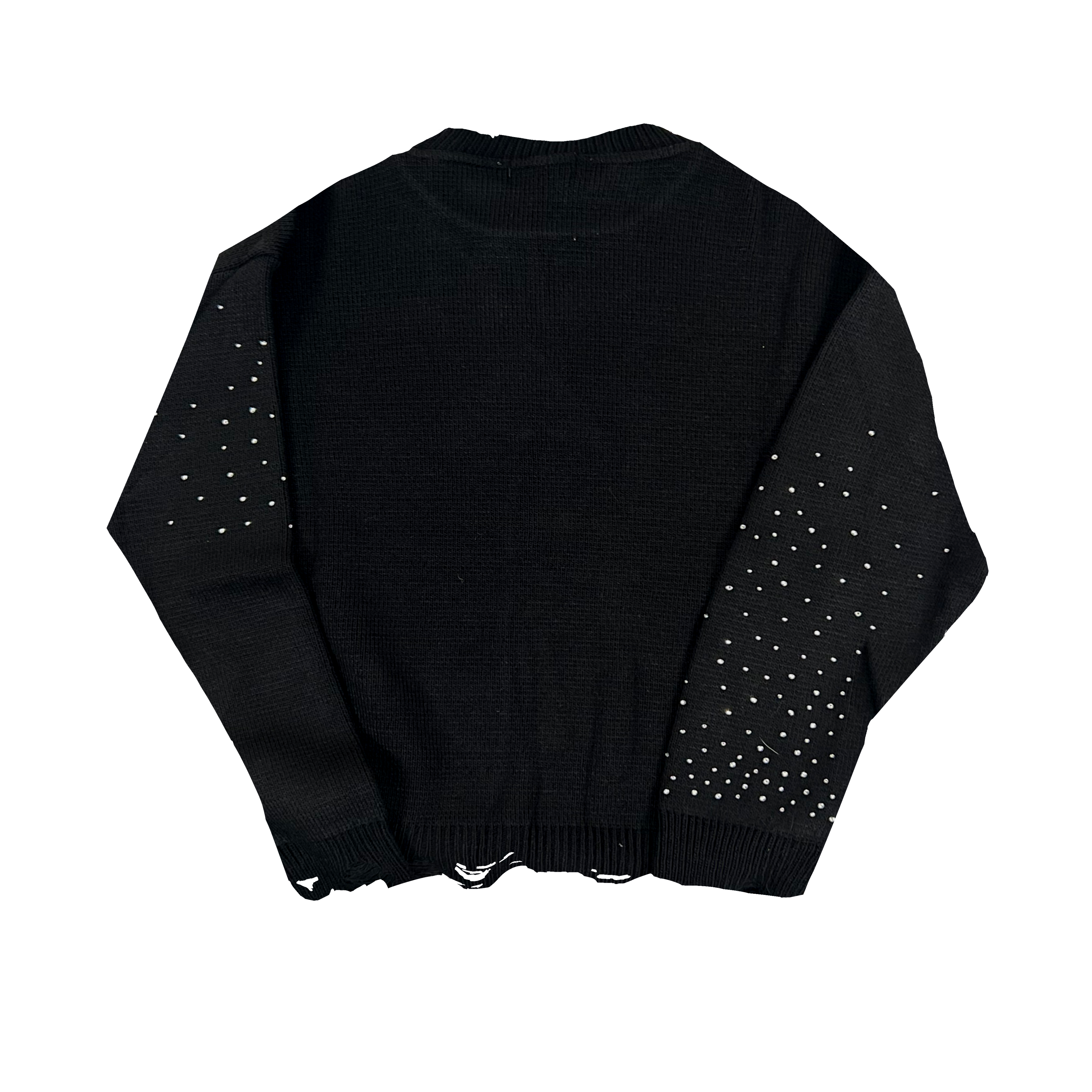 MAGLIONE DIAMOND DISTRESSED CROPPED BLACK