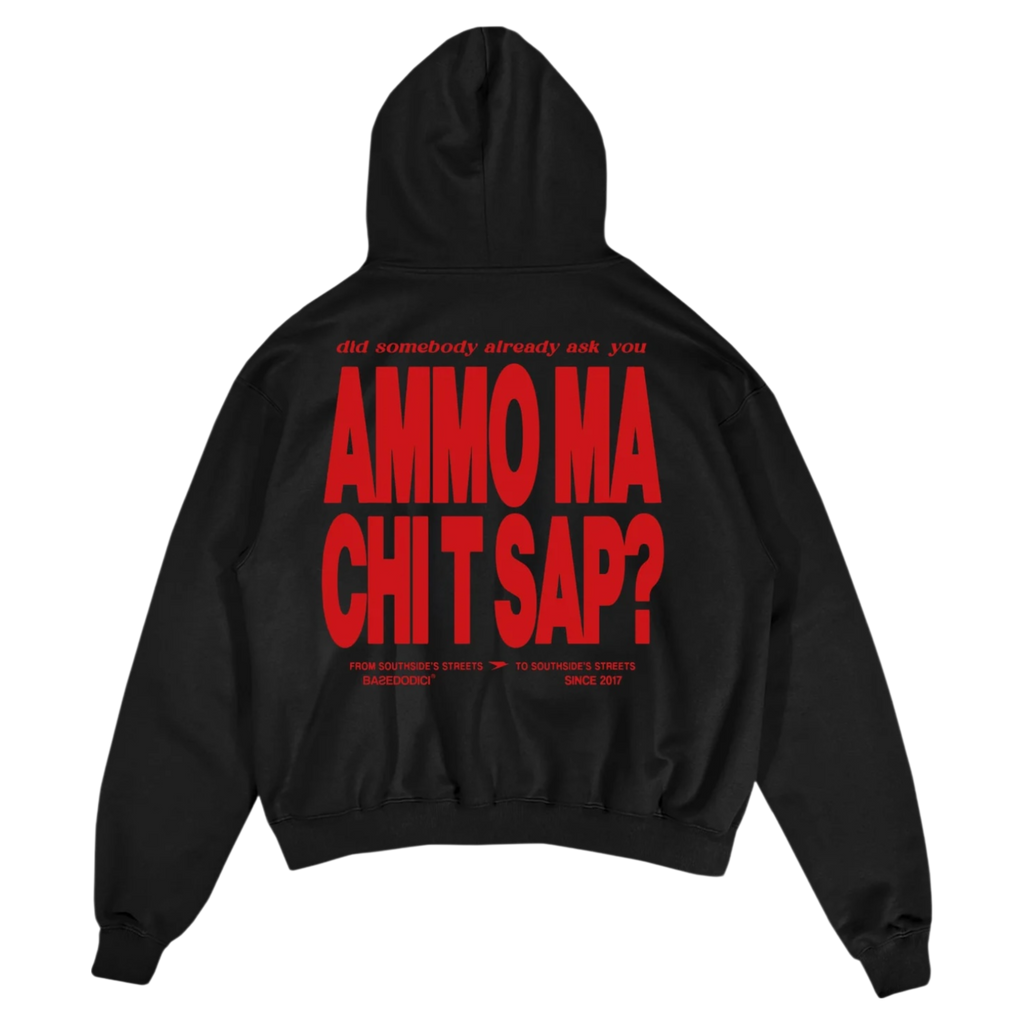 HOODIE "AMMO" CHI'T'SAP WHITE/BLACK/RED