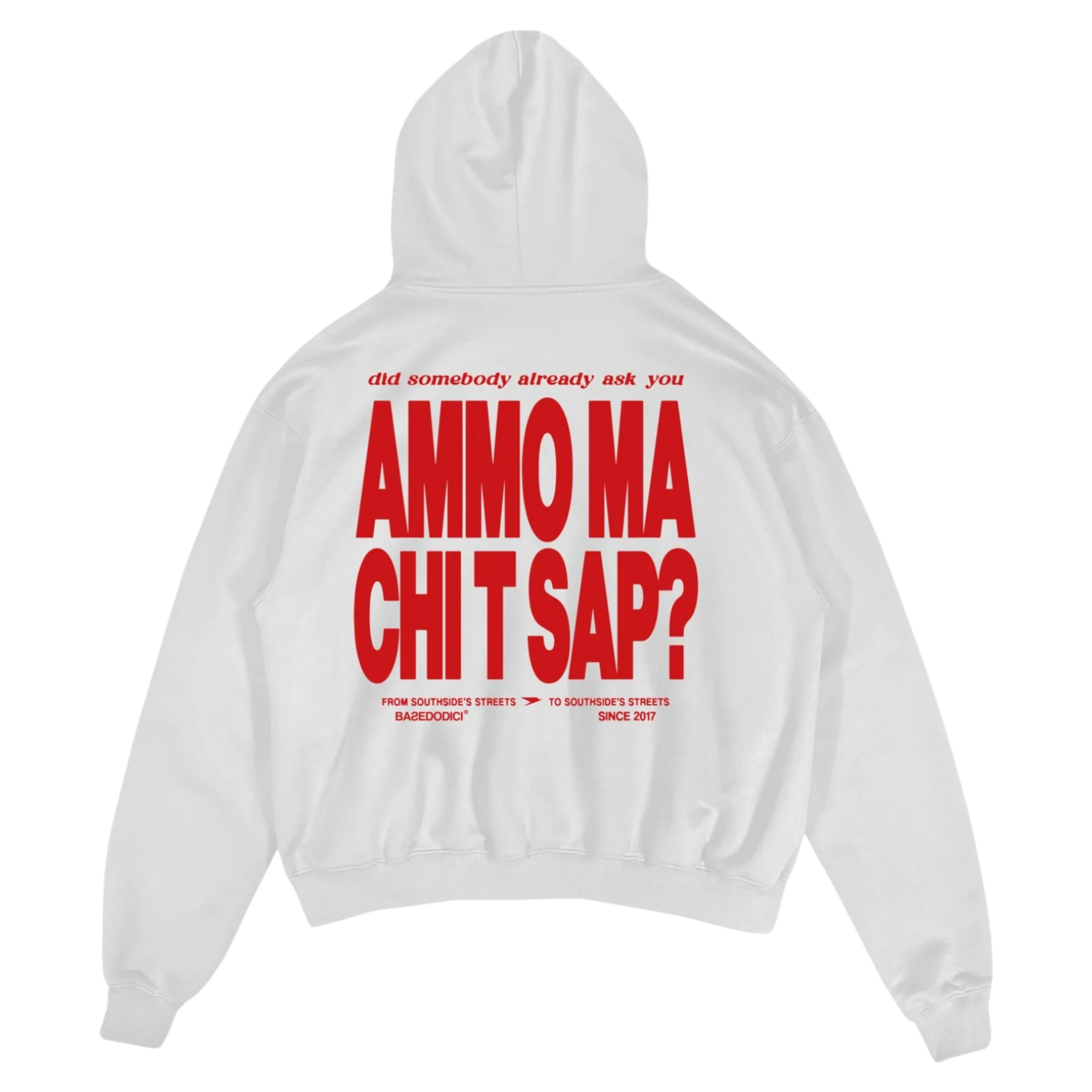 HOODIE "AMMO" CHI'T'SAP WHITE/BLACK/RED