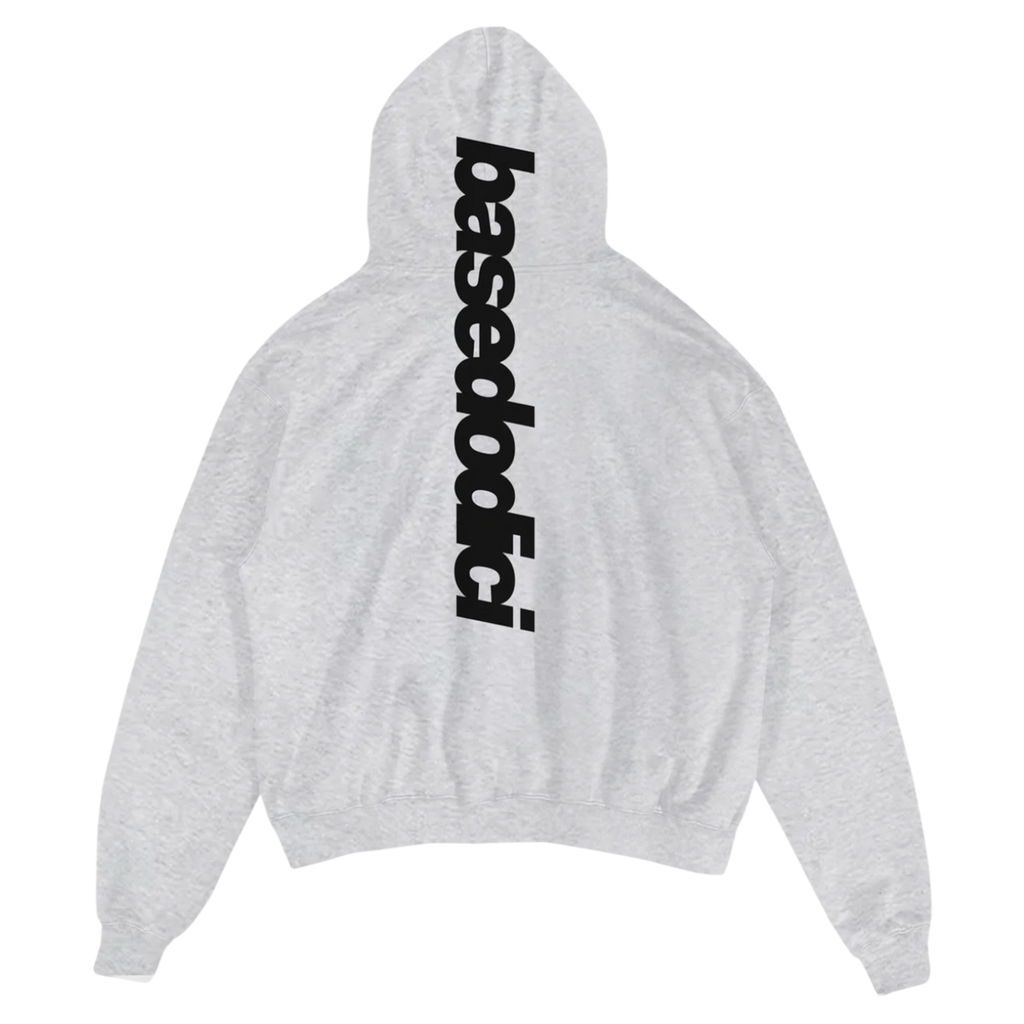 HOODIE "COMFY" VERTICAL LOGO ASHGREY/BLACK