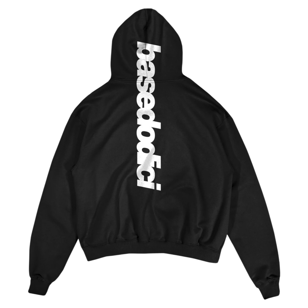 HOODIE "COMFY" VERTICAL LOGO BLACK/WHITE