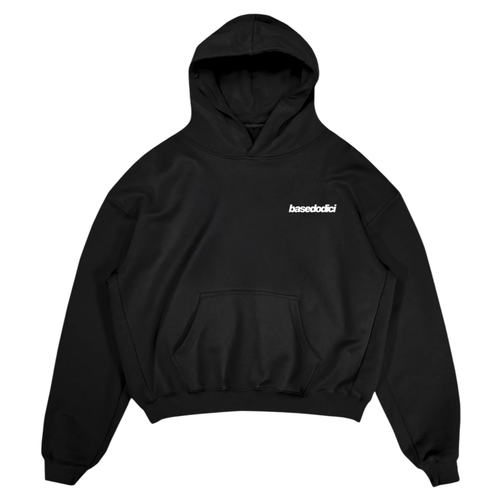 HOODIE "COMFY" VERTICAL LOGO BLACK/WHITE