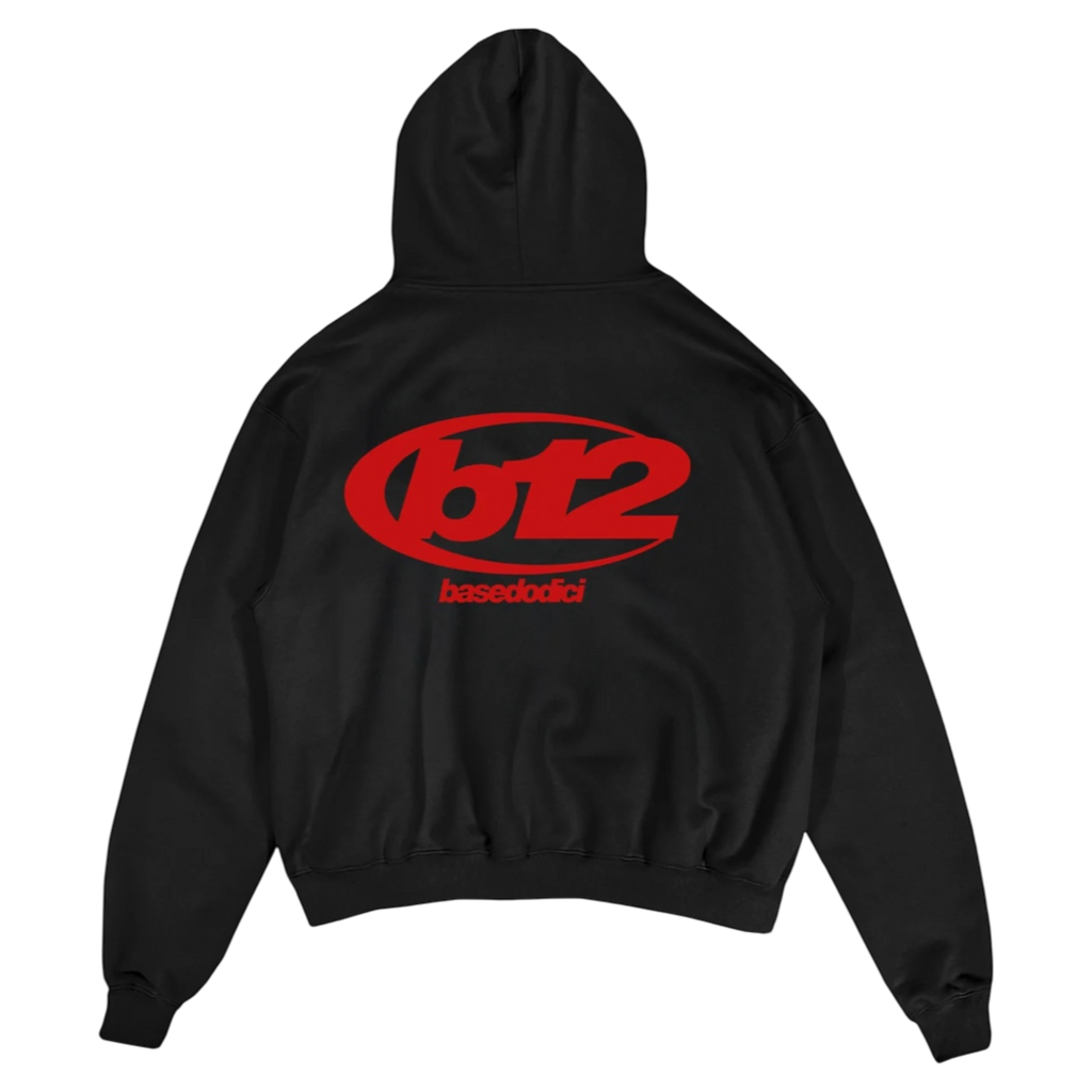HOODIE "TEAM012" BACK 12 BLACK/RED