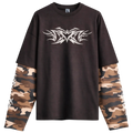 LONGSLEEVE TRIBAL CAMO DOUBLE WAFFLE