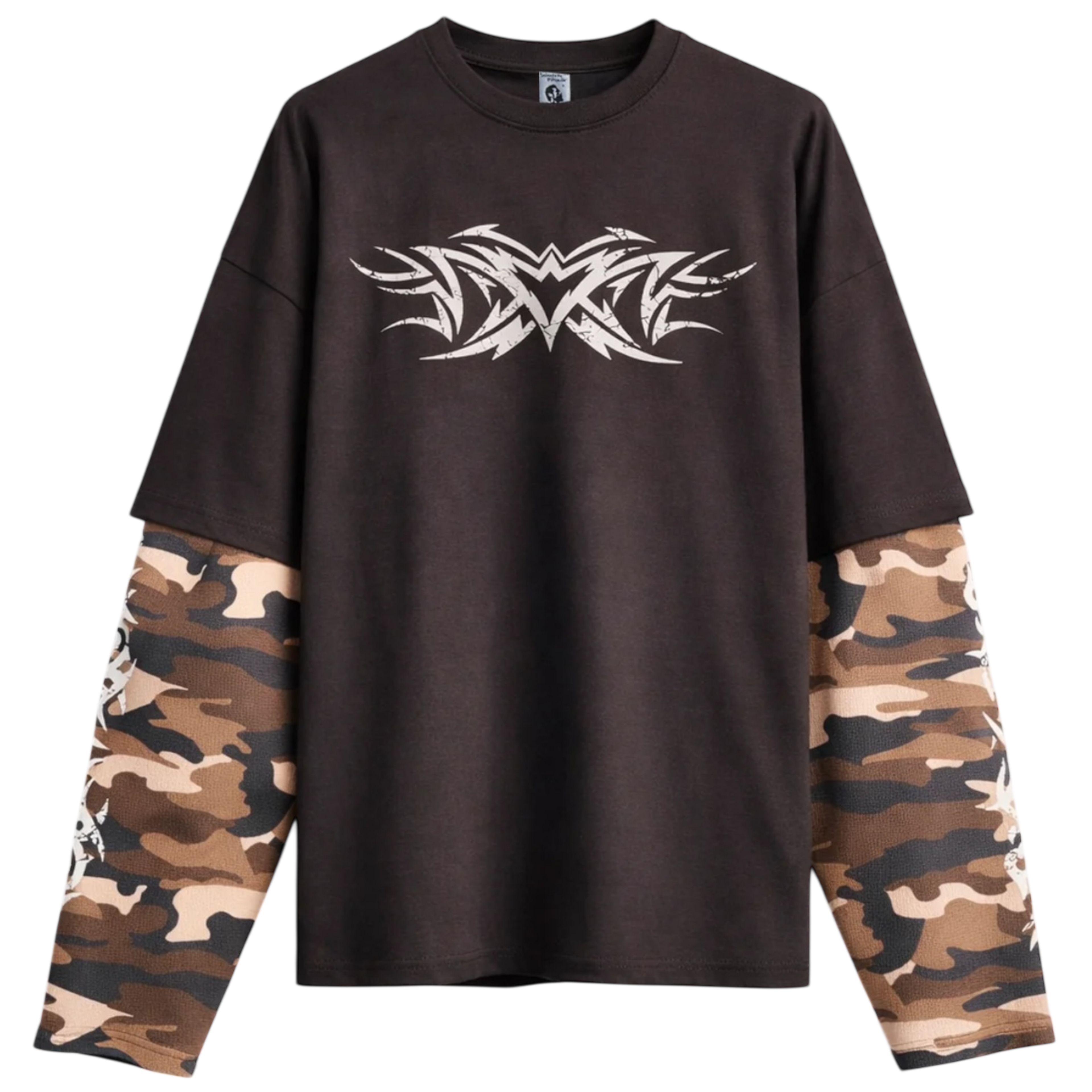 LONGSLEEVE TRIBAL CAMO DOUBLE WAFFLE
