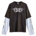 LONGSLEEVE TRIBAL BLACK DOUBLE WAFFLE