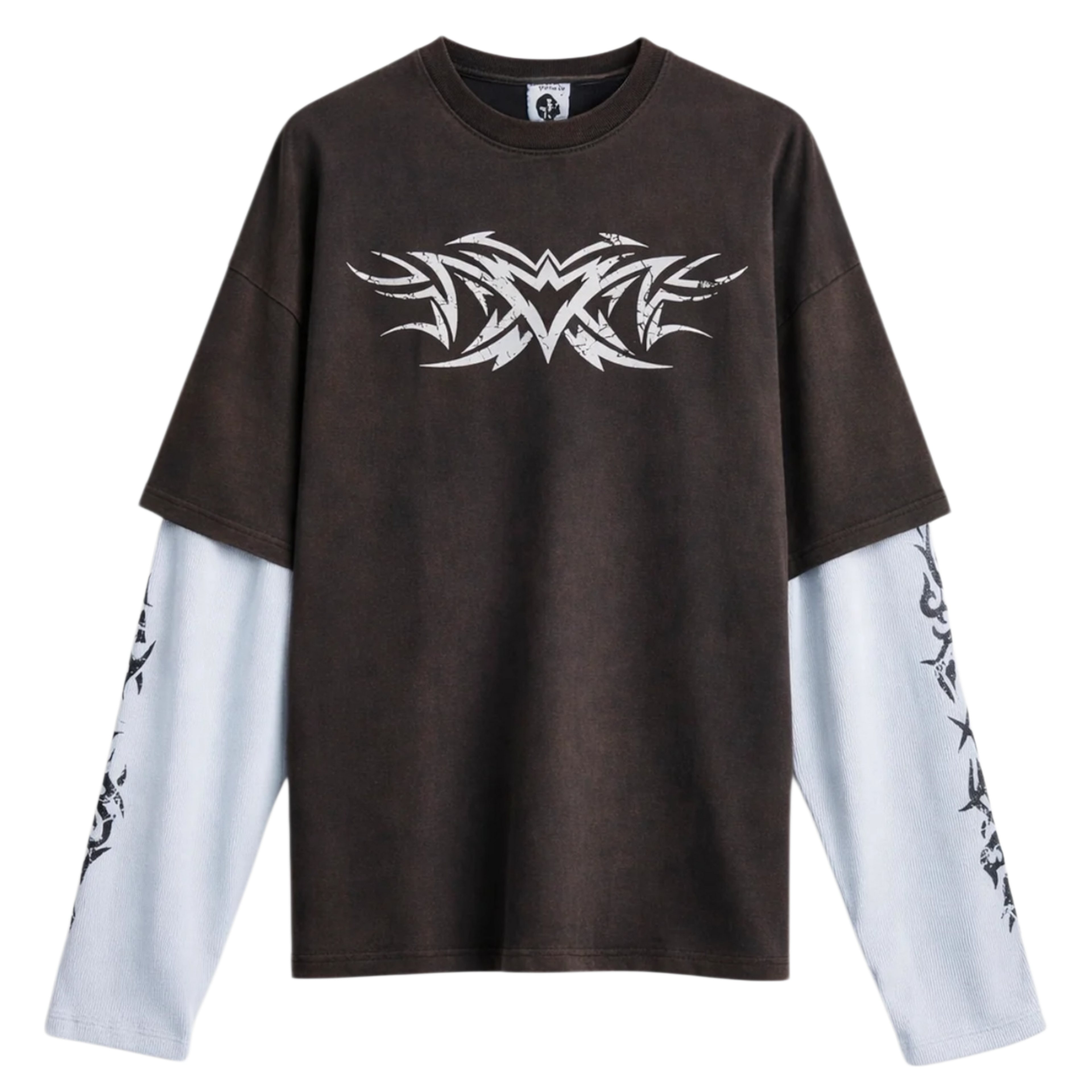 LONGSLEEVE TRIBAL BLACK DOUBLE WAFFLE