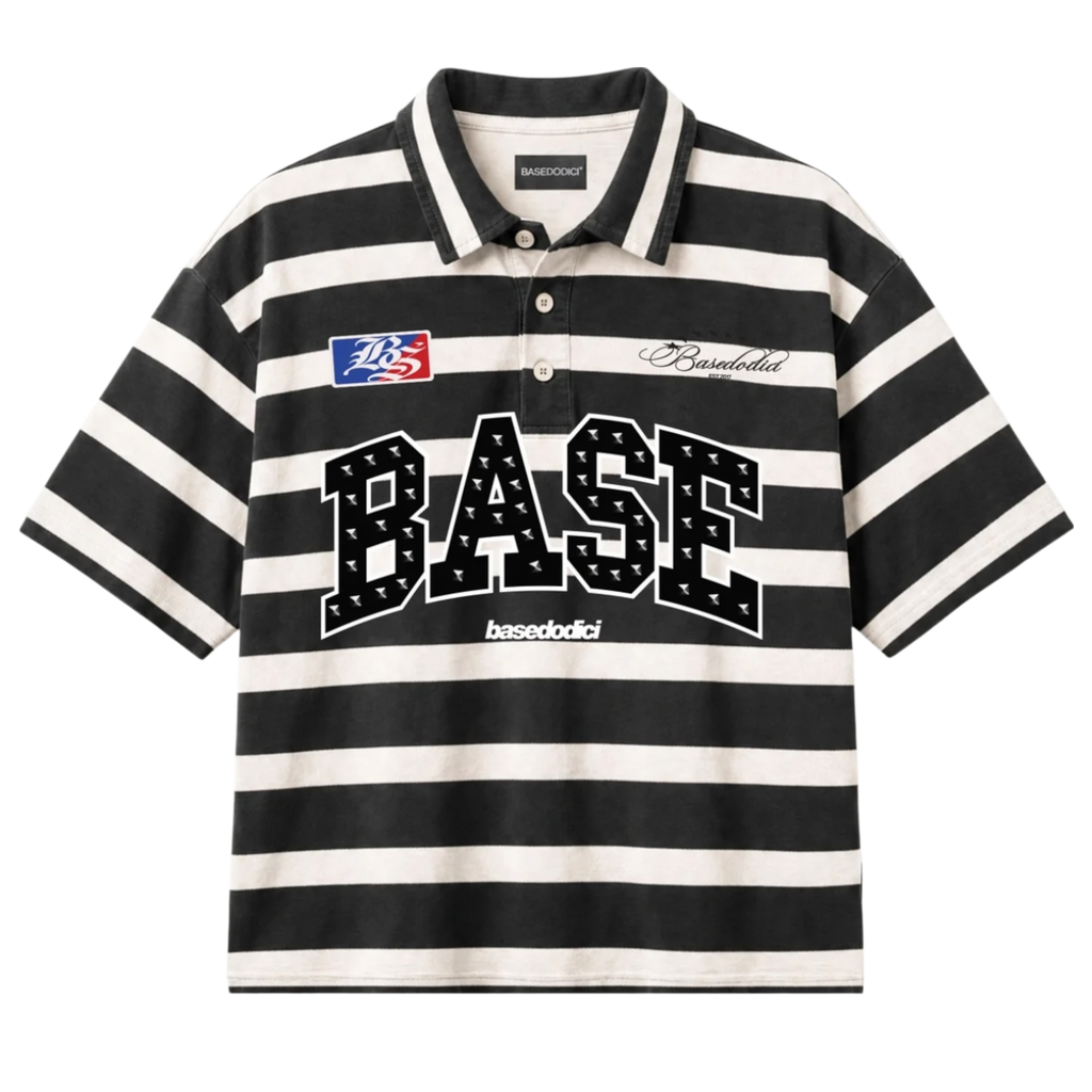 POLO "LAST DELIVERY" BASE STRIPE WHITE/BLACK