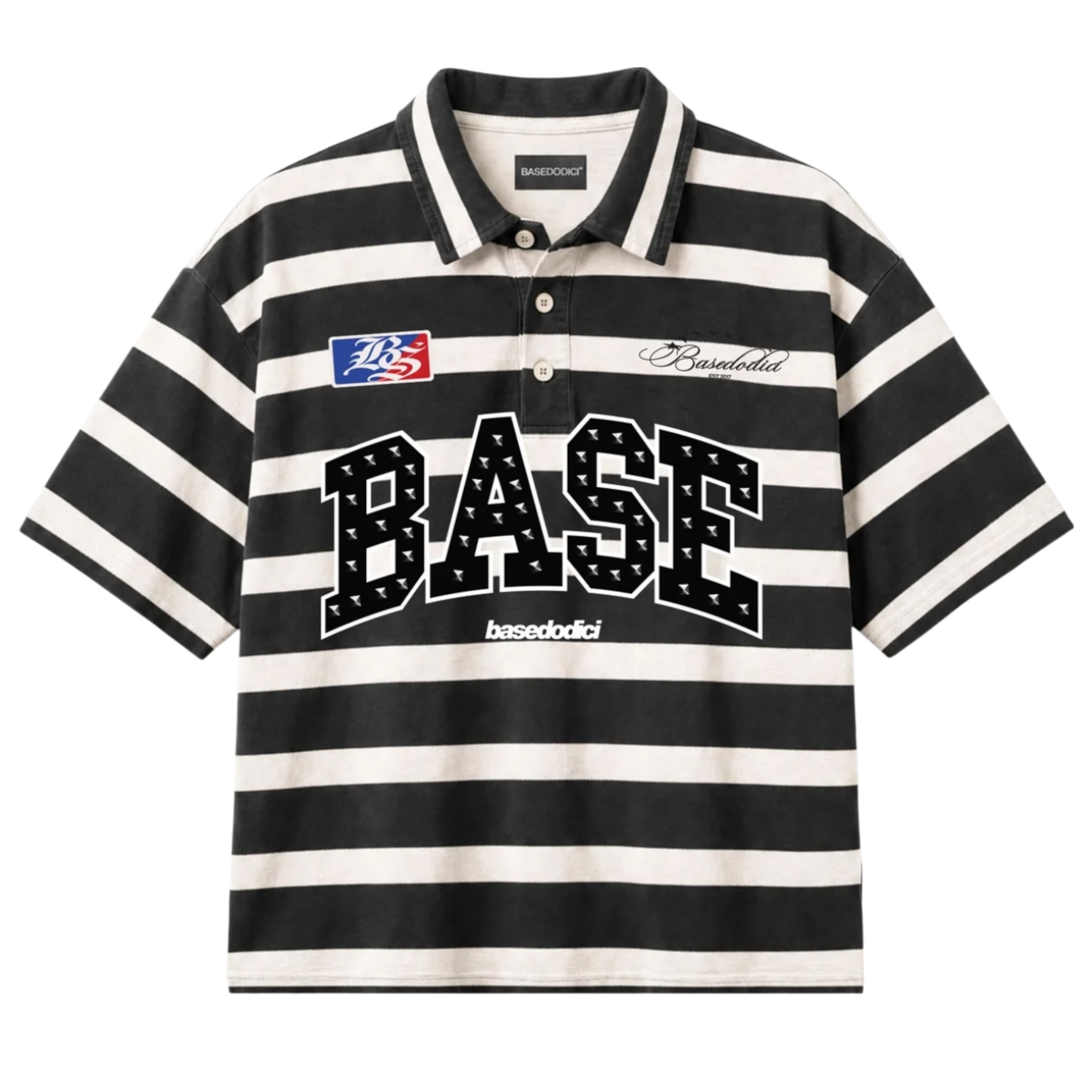 POLO "LAST DELIVERY" BASE STRIPE WHITE/BLACK
