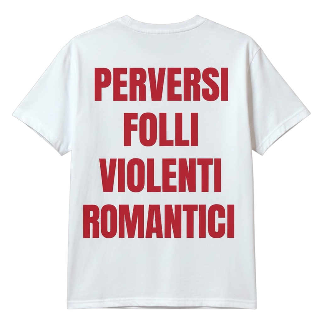 T-SHIRT FOLLI ROMANTICI WHITE/RED