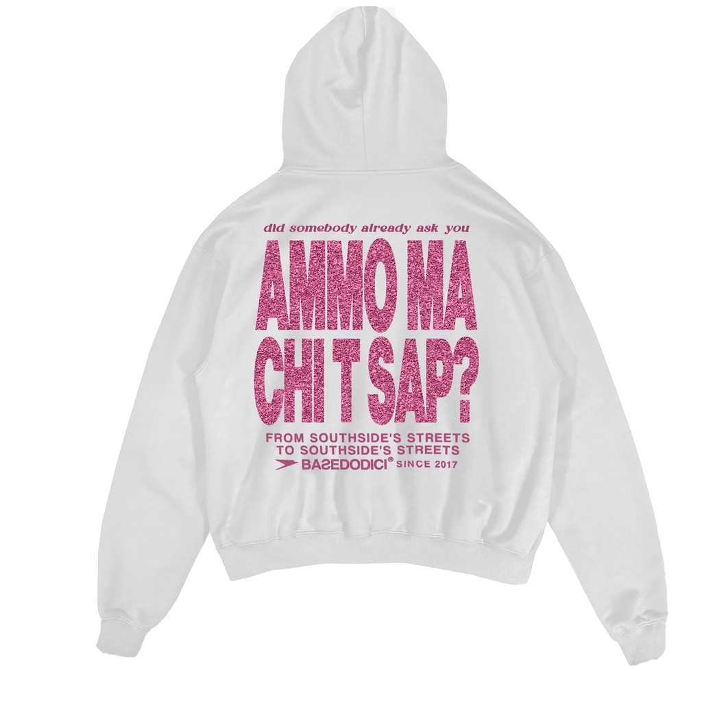HOODIE "AMMO" CHI'T'SAP GLITTER WHITE