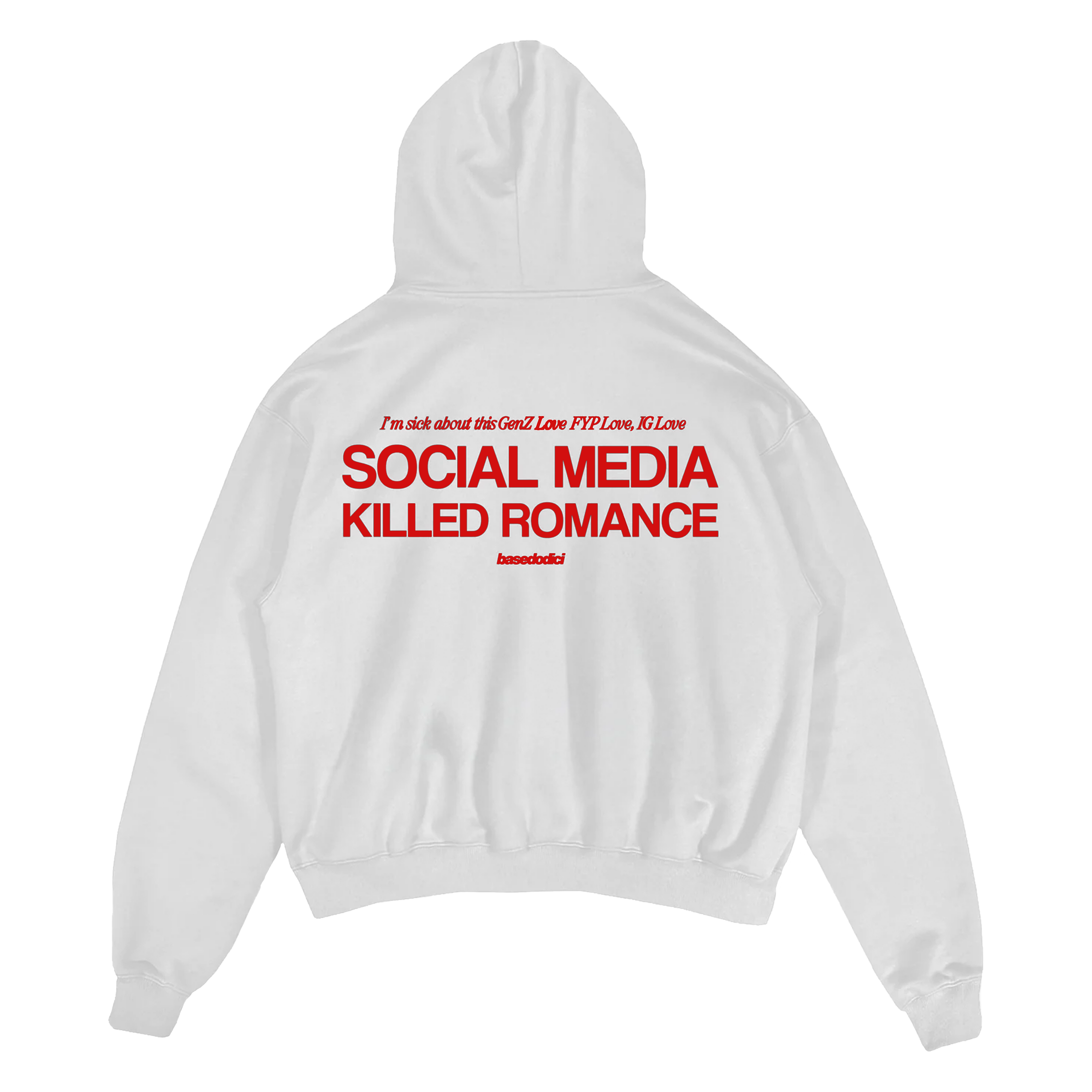 HOODIE “KILLED ROMANCE” WHITE/RED