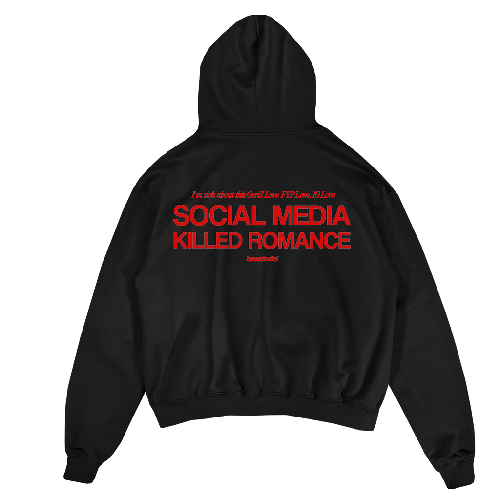 HOODIE “KILLED ROMANCE” BLACK/RED