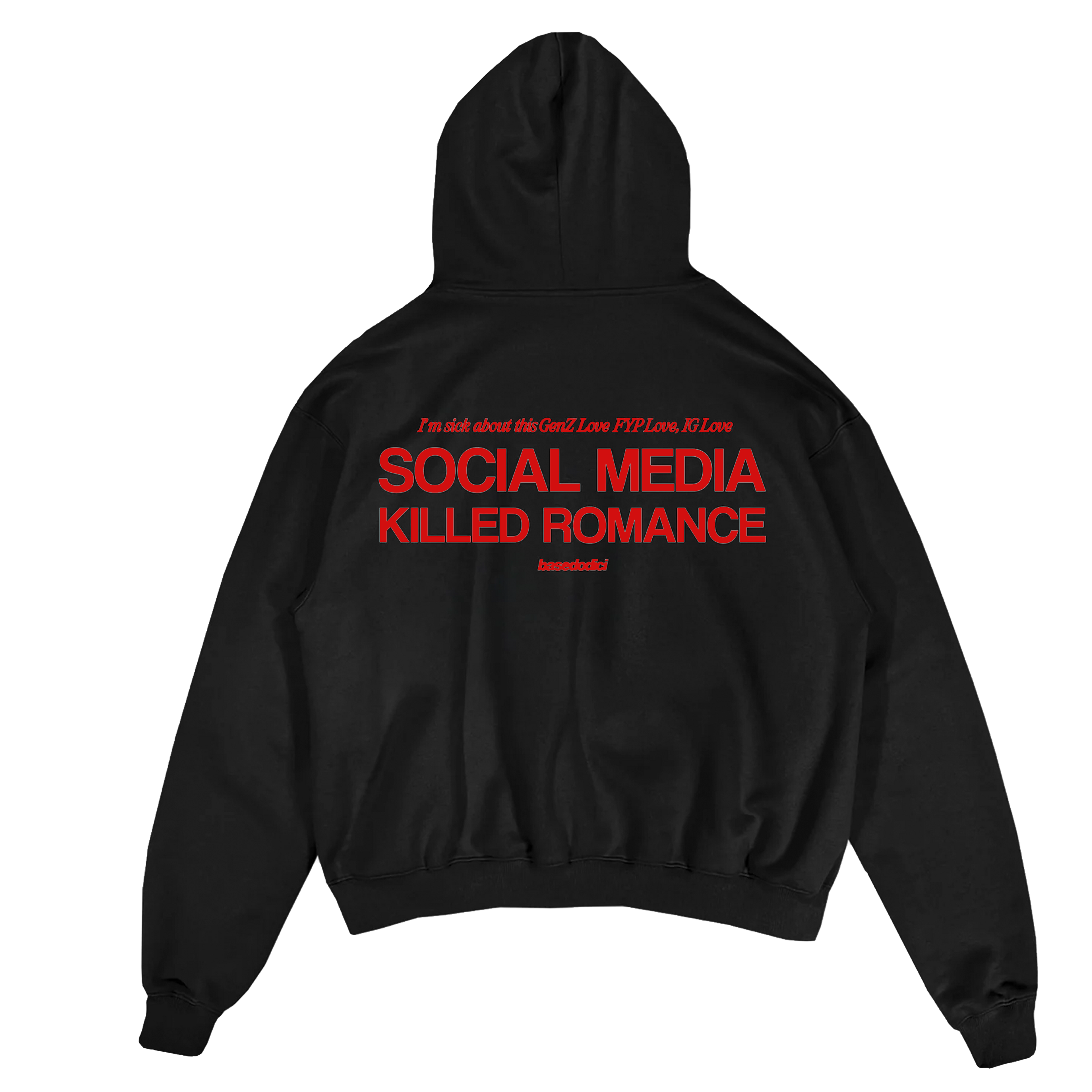 HOODIE “KILLED ROMANCE” BLACK/RED