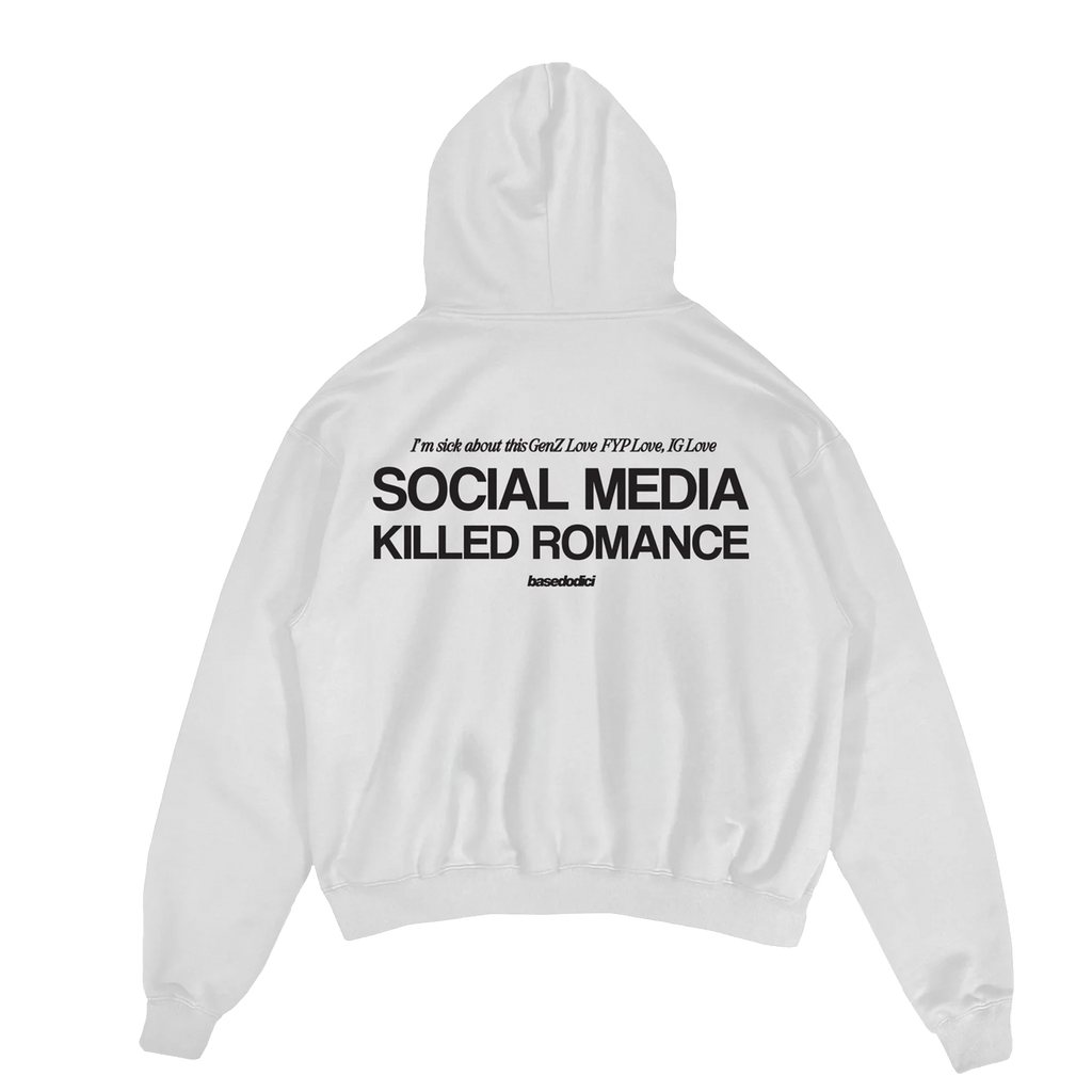 HOODIE “KILLED ROMANCE” WHITE/BLACK